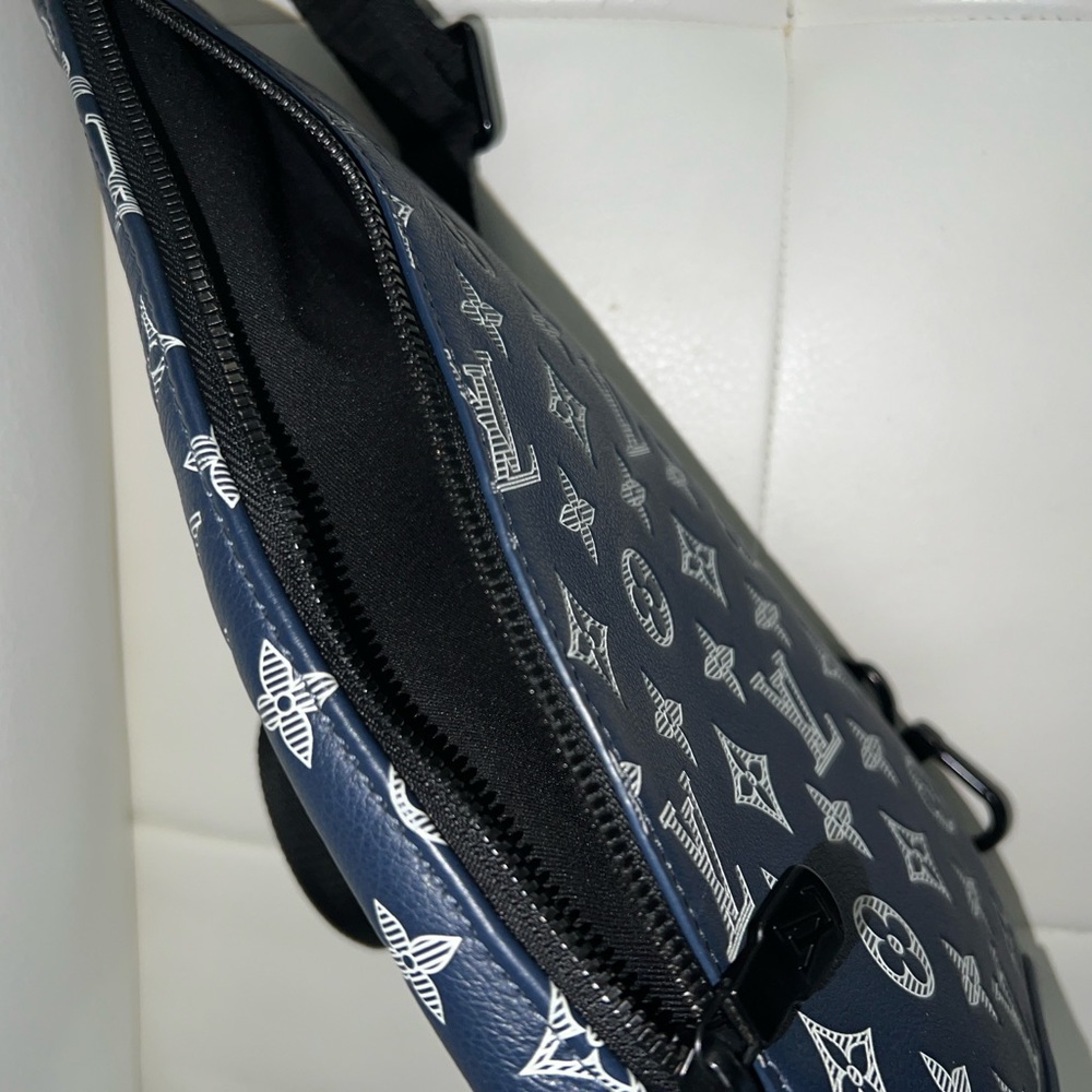 Louis Vuitton Slate Blue Monogram Sling Belt Bag with coin pouch - Picture 11 of 14
